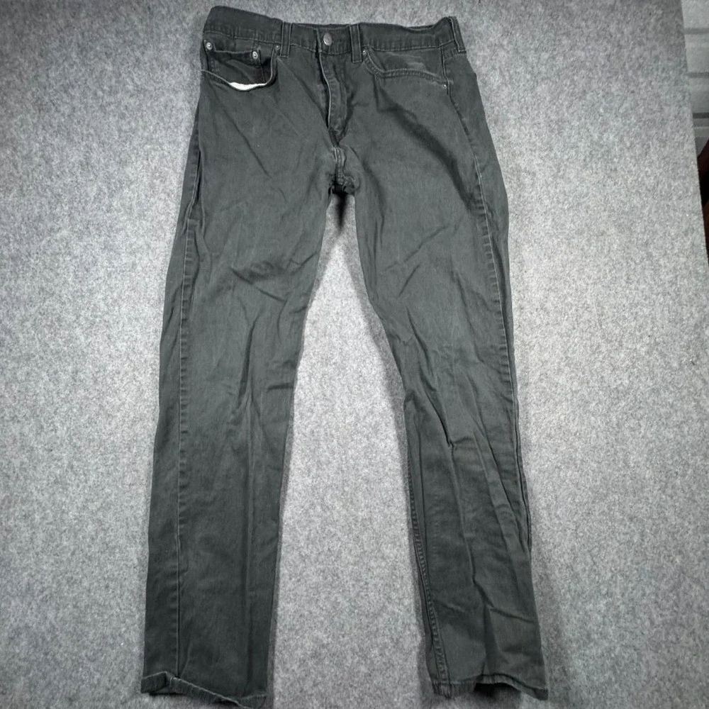 Levis 502 Regular Taper‎ Jeans Mens 32x29 Charcoal Gray WaterLess Denim Pants